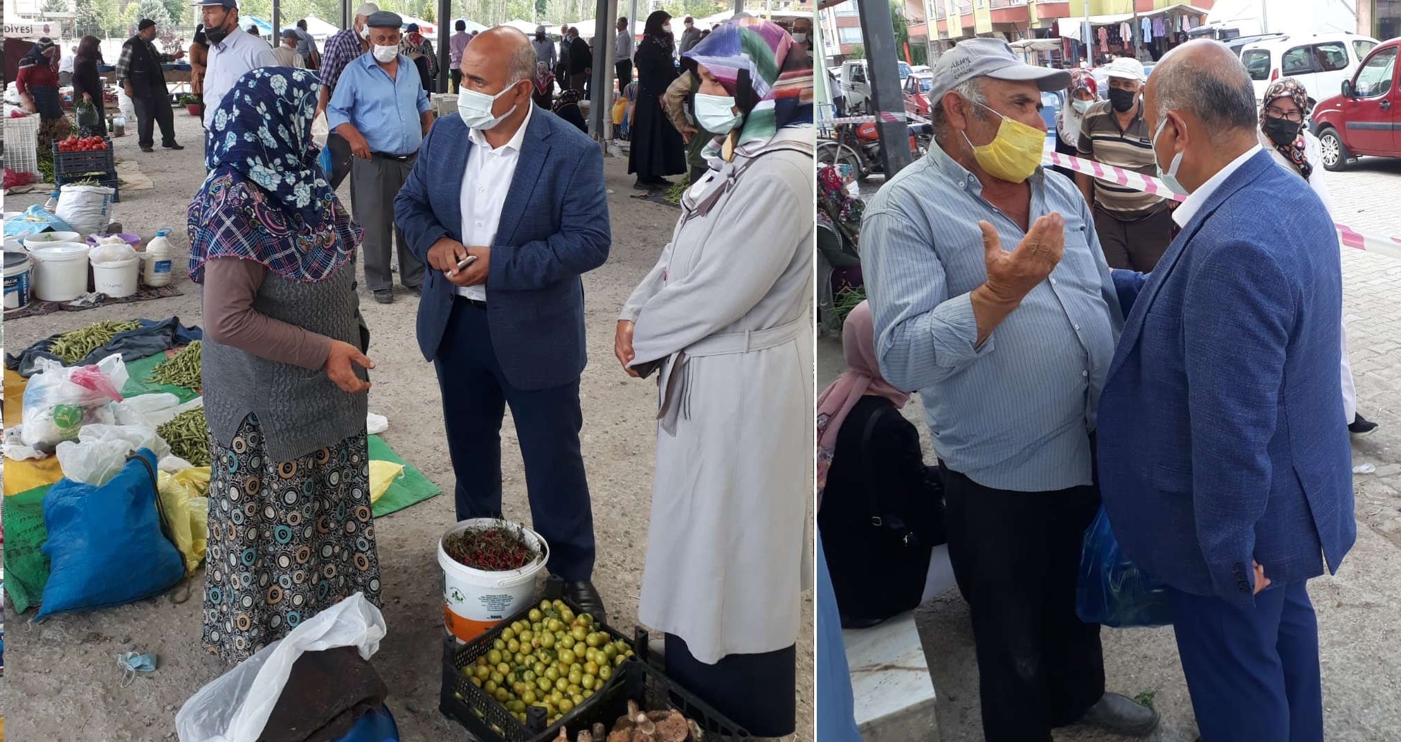 EKREM ÜNLÜ SEBZE PAZARINI DENETLEDİ